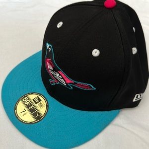 New era 59fifty custom fitted 7 ¼ mens baseball hat Baltimore orioles black teal